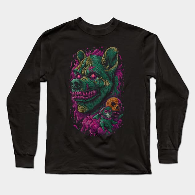 Creepy Zombie Dog Long Sleeve T-Shirt by Allbestshirts